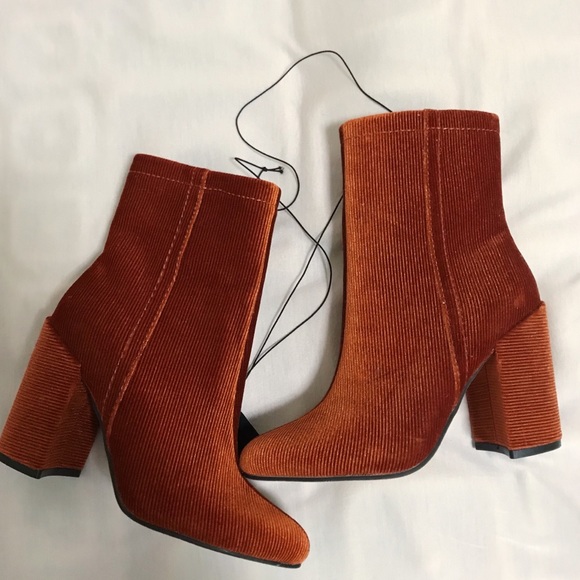 rust color booties